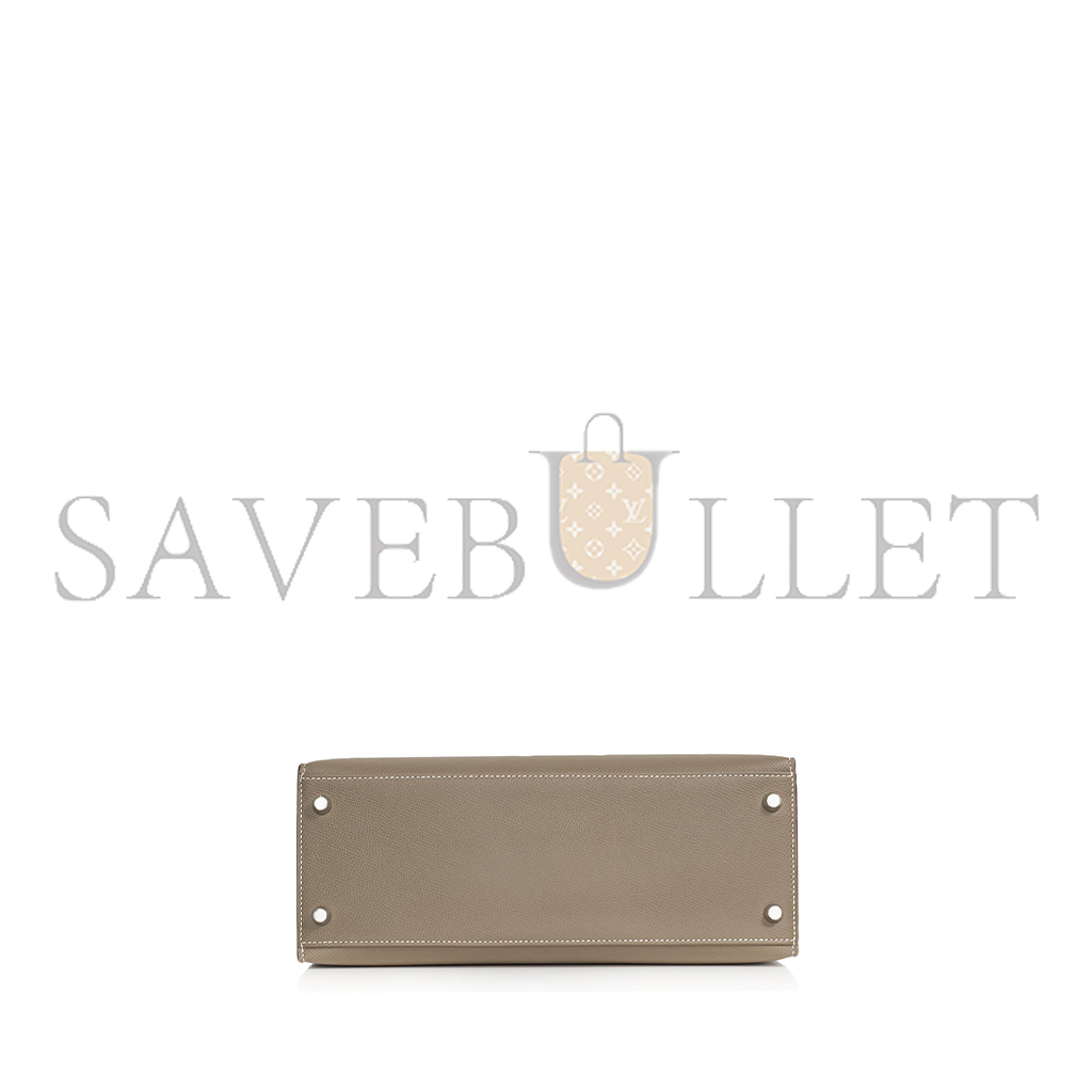 HERMÈS MASTER ETOUPE EPSOM KELLY 28 PALLADIUM HARDWARE (28*22*10cm)